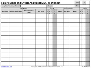 FMEA Worksheet (Failure Mode and Effects Analysis Worksheet)